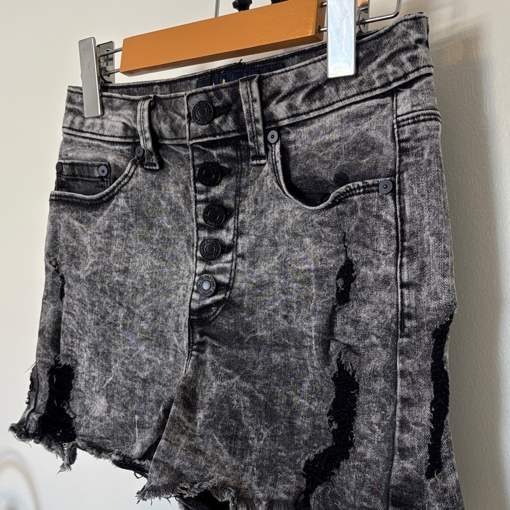 Indigo Rein Gray Distressed Jean Shorts - Picture 2 of 7